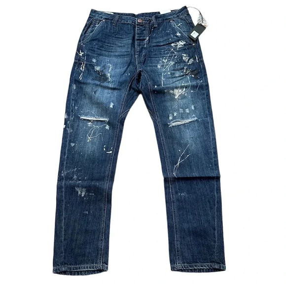 NWT Man X One Teaspoon Jeans Mr Golds Paint Splatter Cowboy Color Men's 32R